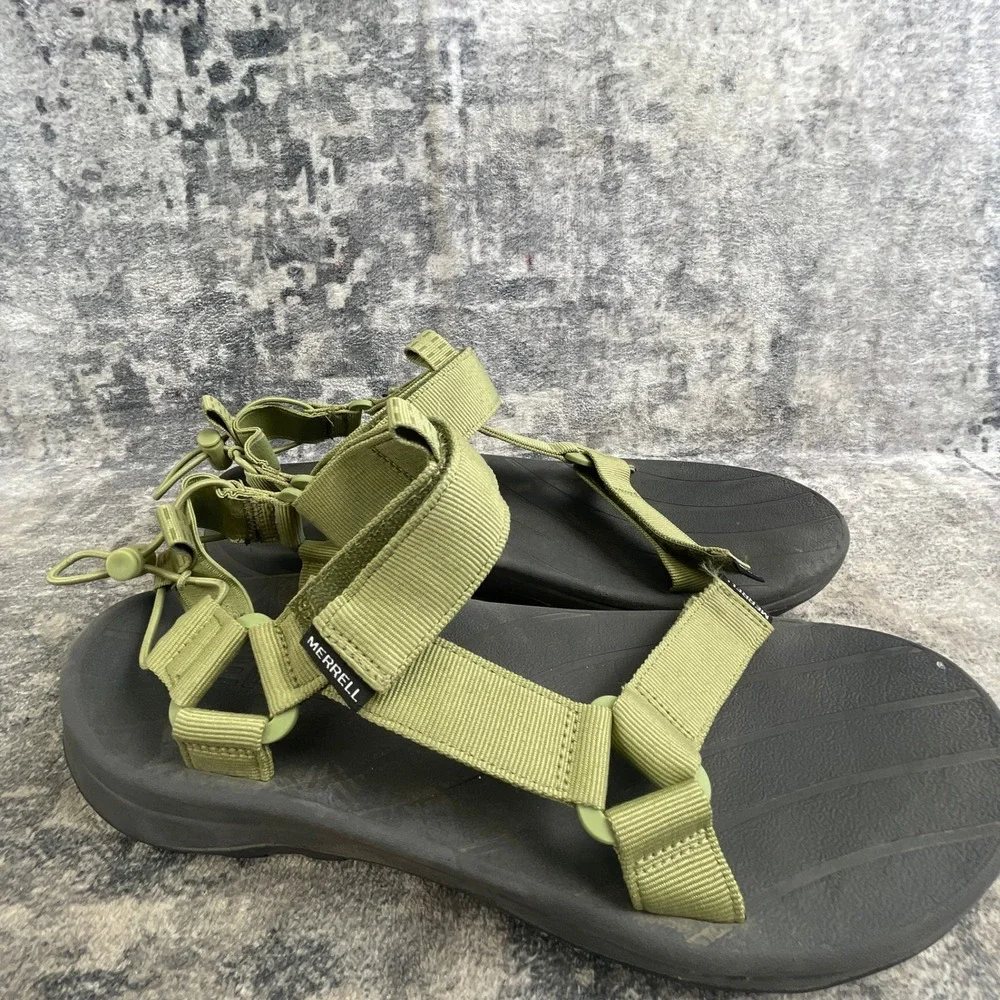 Merrell Mens 11 Adjustable Sport Strap Sandals Olive Green Nylon Hiking Outdoor